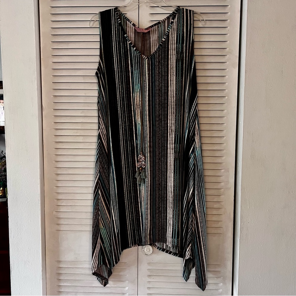 SJD Sleeveless Multi-colored Midi Dress